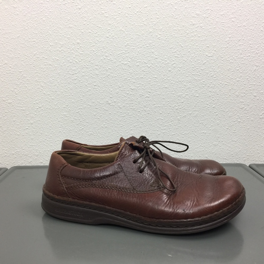 Birkenstock Cognac Brown Leather Lace Up Shoes 39